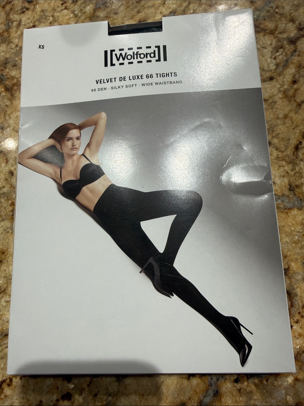 Wolford Black Velvet De Luxe 66 Tights - Smooth Opaque Hosiery